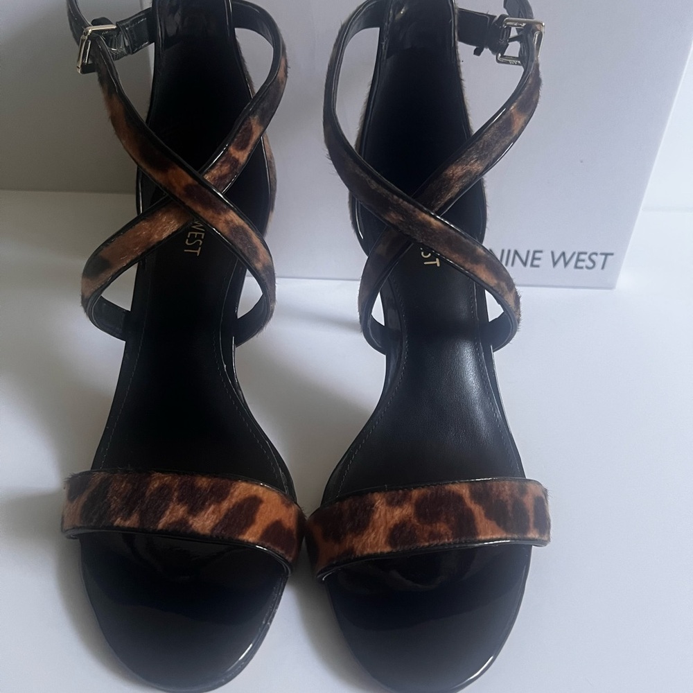 Nine West Animal Print Strappy Heels